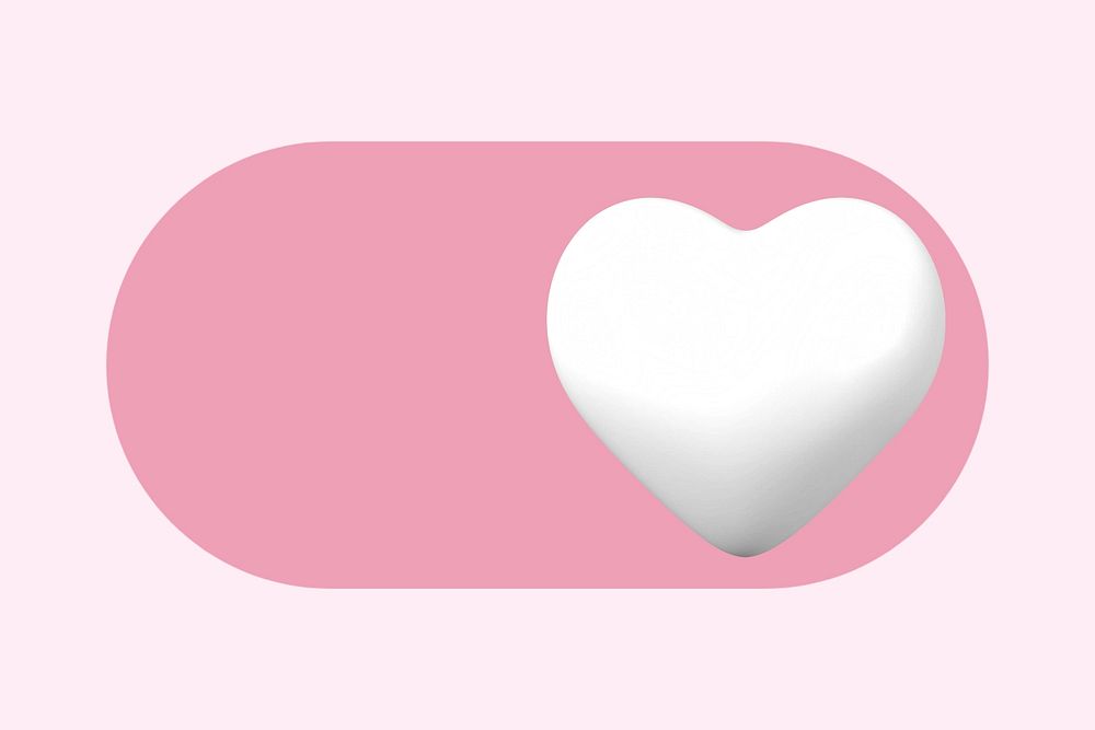 White heart slide icon, editable design