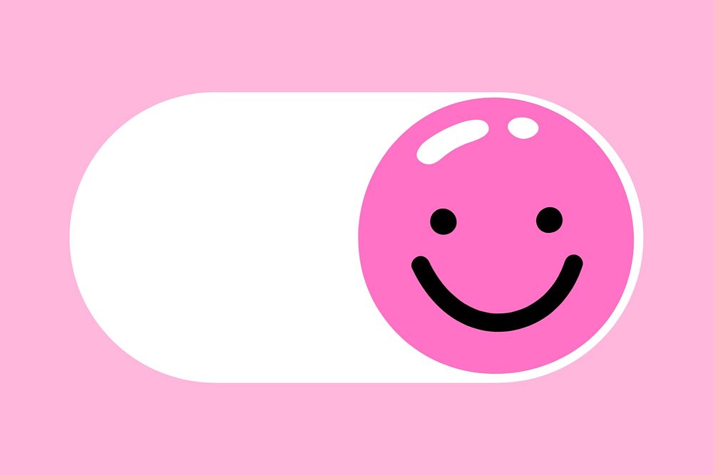 Smiling emoticon slide icon, editable design