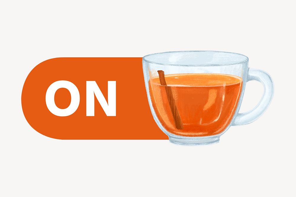 Hot tea slide icon, editable design