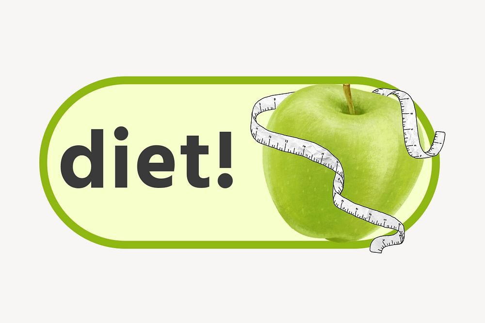 Apple diet slide icon, editable design