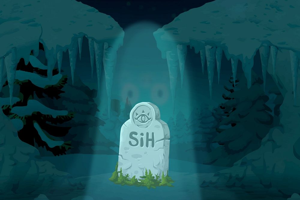 Tombstone ghost glitch game, retro illustration editable design