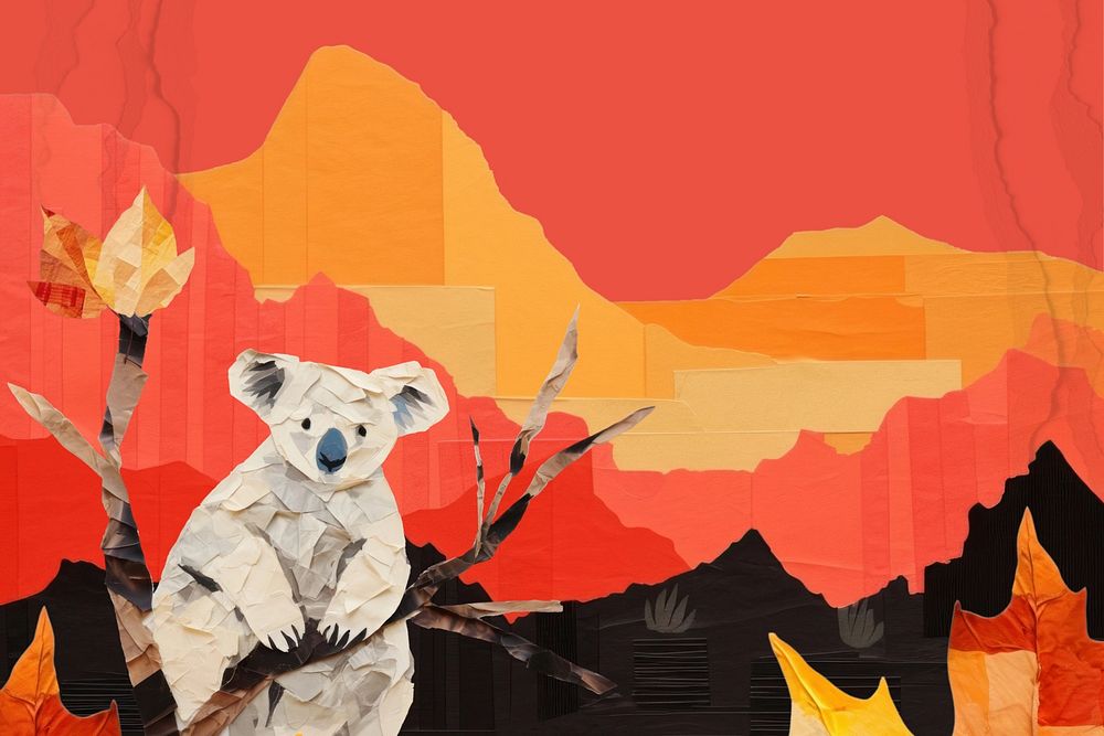 Wildfire, koala animal paper craft editable remix