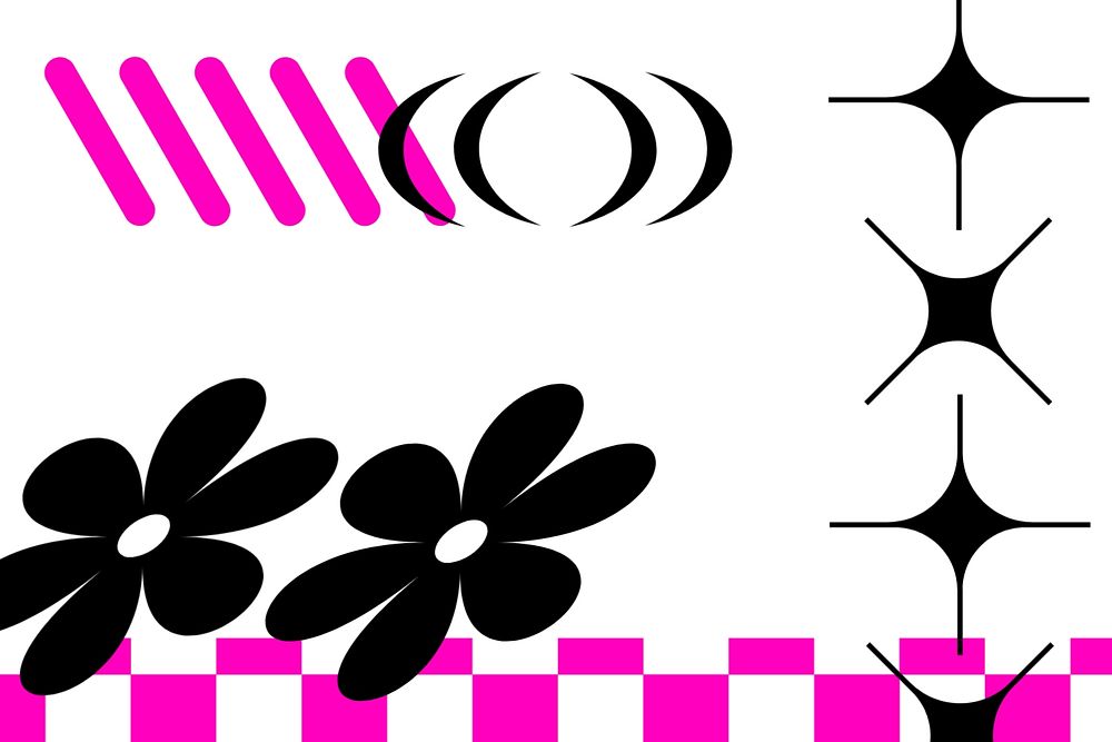 Abstract pink and white retro illustration, editable design