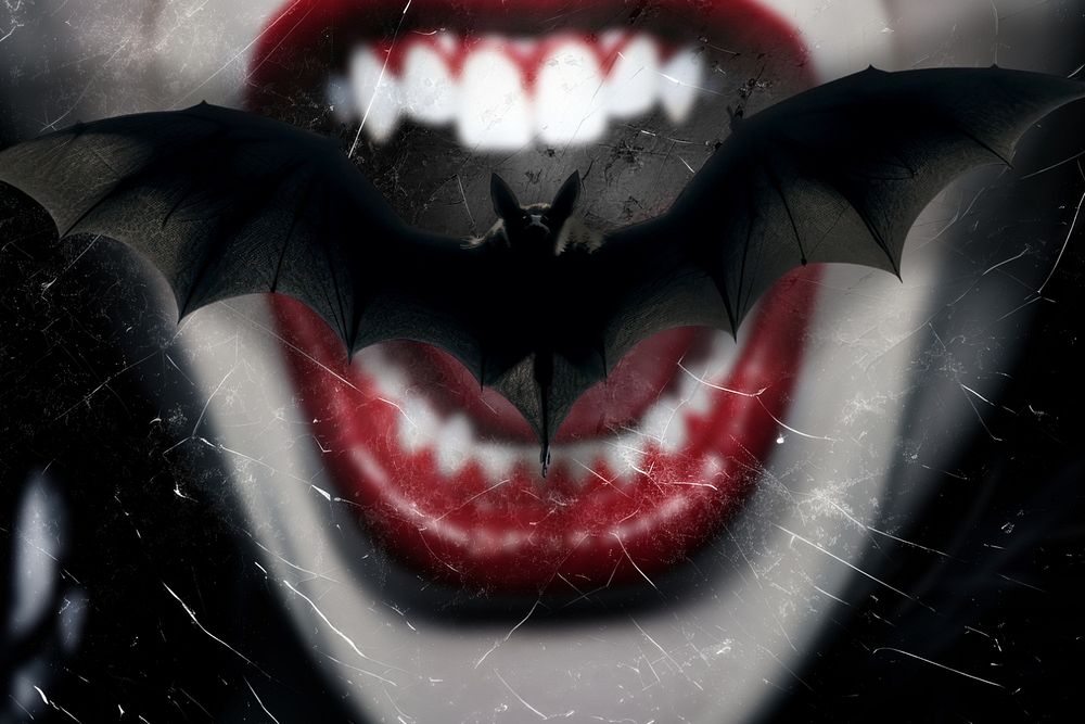 Vampire mouth spooky fantasy remix, editable design