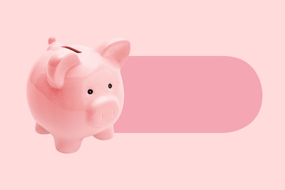 Piggy bank slide icon, editable design