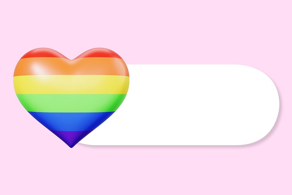 LGBTQ+ heart slide icon, editable design