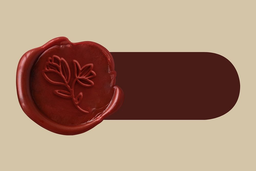 Wax stamp slide icon, editable design