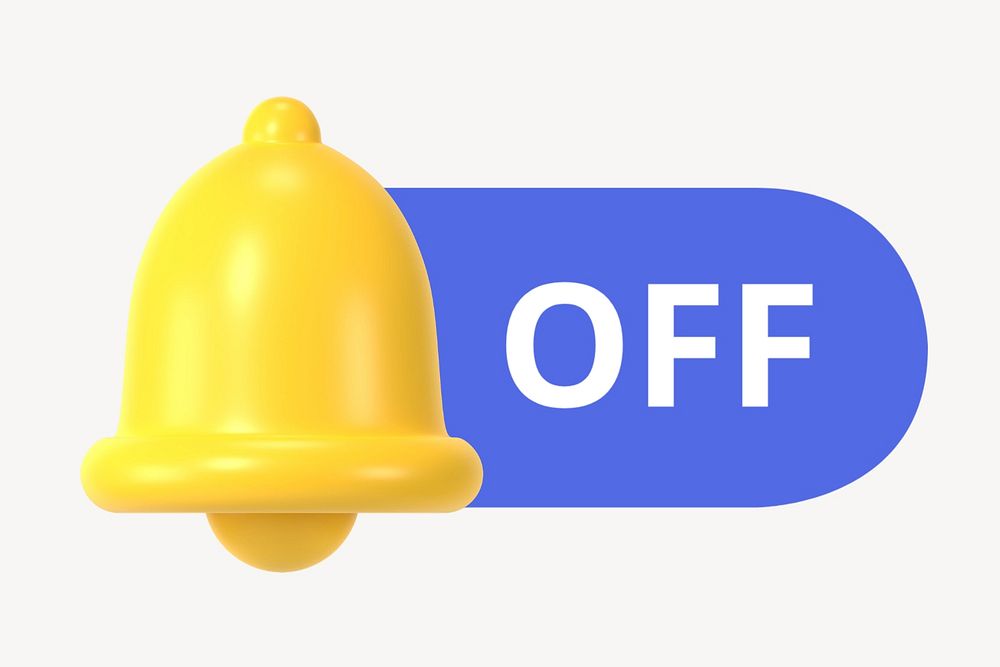 Off notification bell icon, editable design