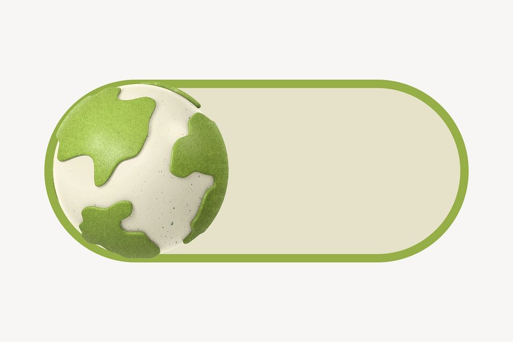 Green globe slide icon, editable design