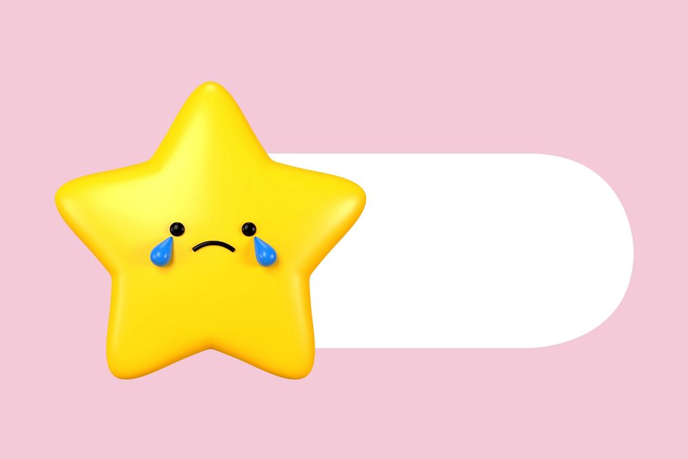 Sad star slide icon, editable design