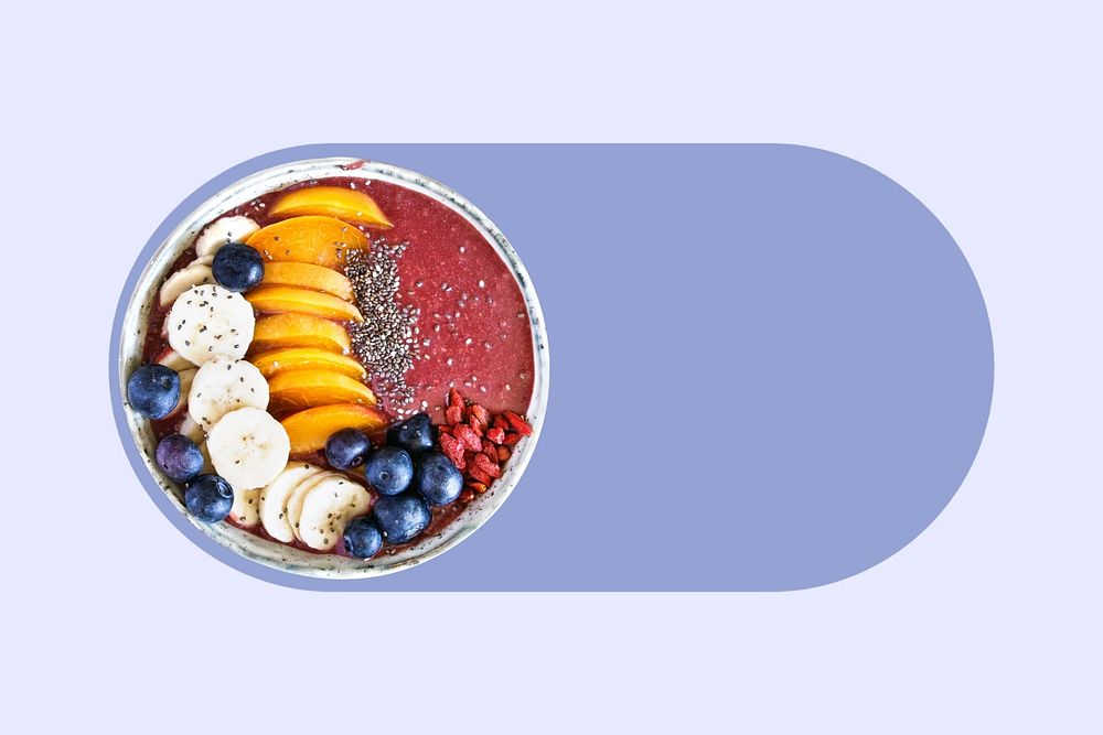 Acai bowl slide icon, editable design