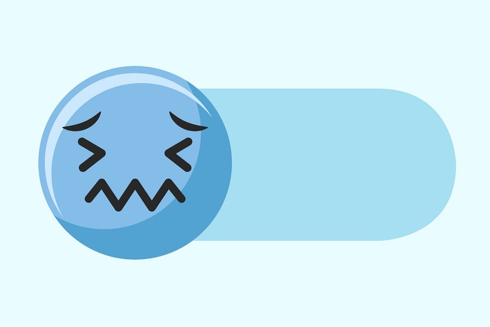 Cold emoticon slide icon, editable design