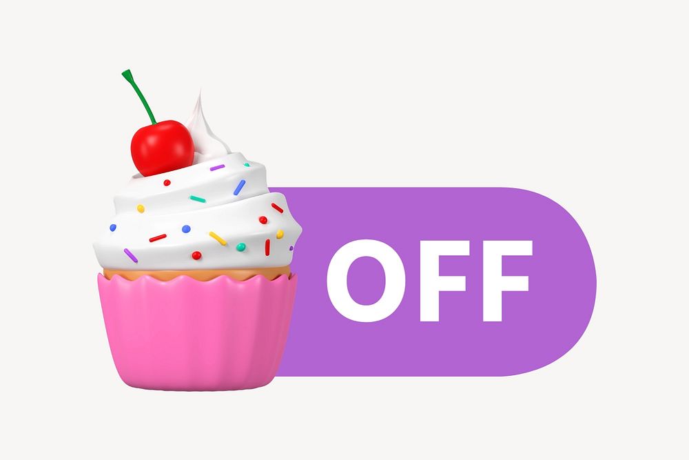 Cupcake slide icon, editable design