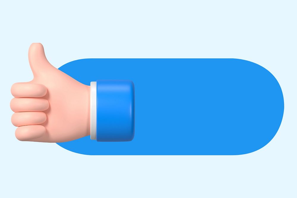 Thumbs up slide icon, editable design