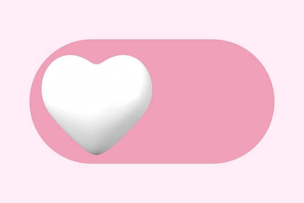 White heart slide icon, editable design