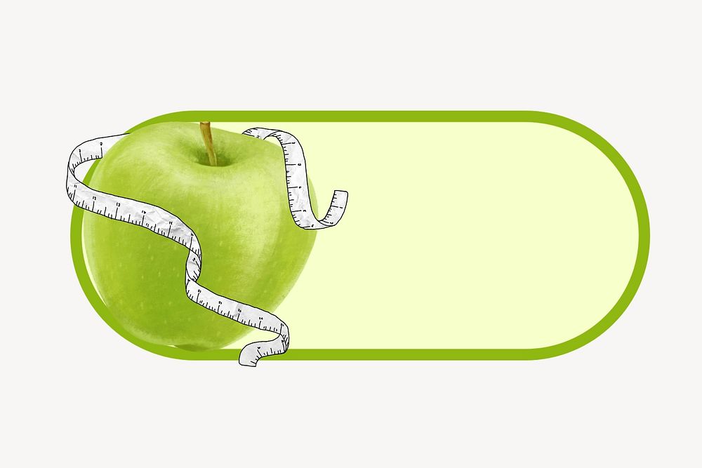 Apple diet slide icon, editable design