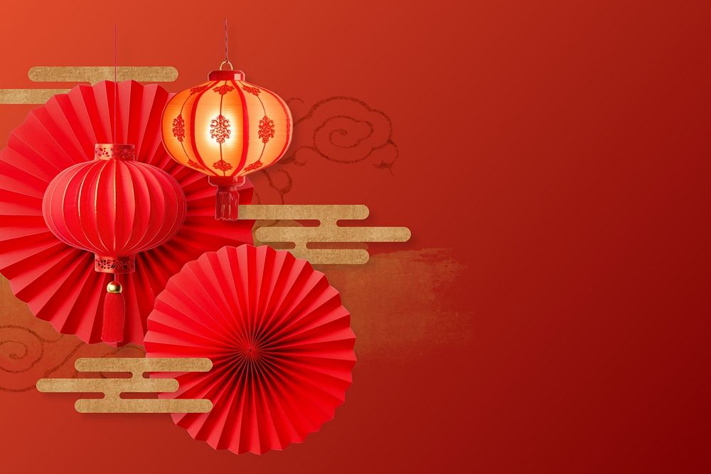 Chinese new year lantern editable background