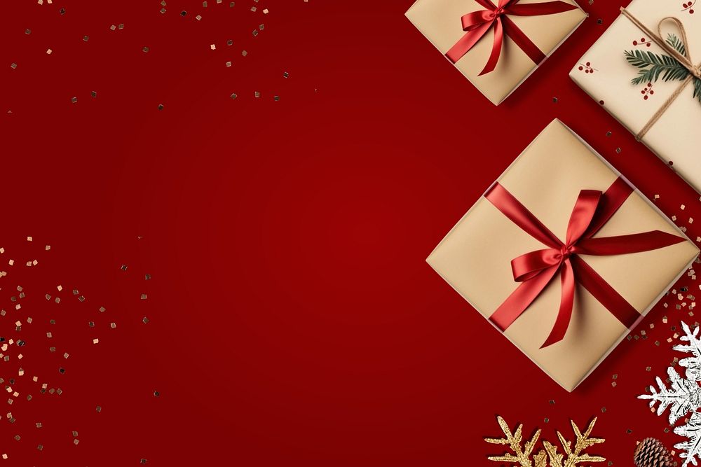 Christmas winter present border editable background