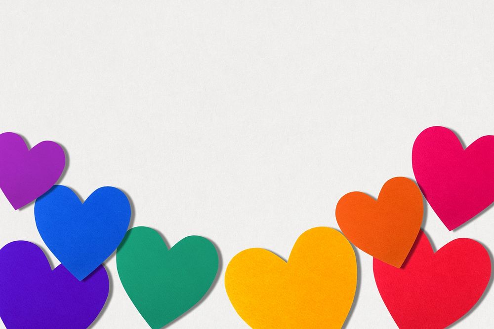 LGBTQA+ heart border white background