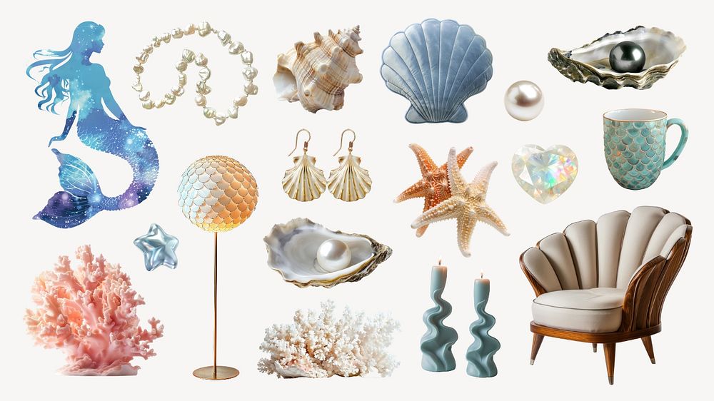 Editable mermaidcore design element set | Premium Editable Design ...