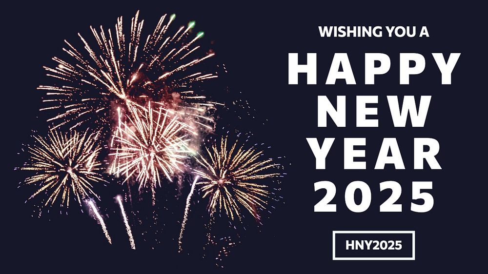 Happy new year blog banner template, editable text