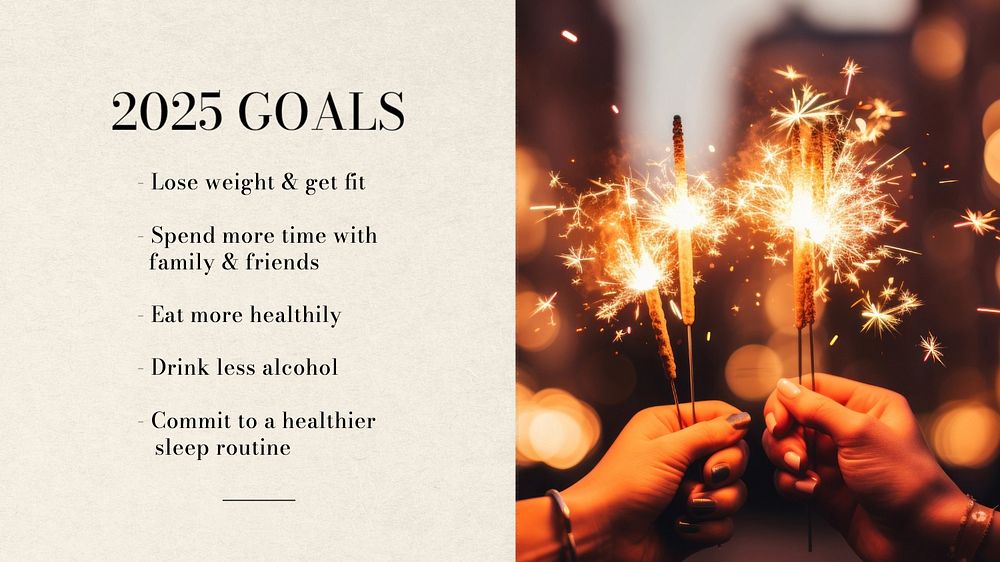 New year's goals blog banner template, editable text