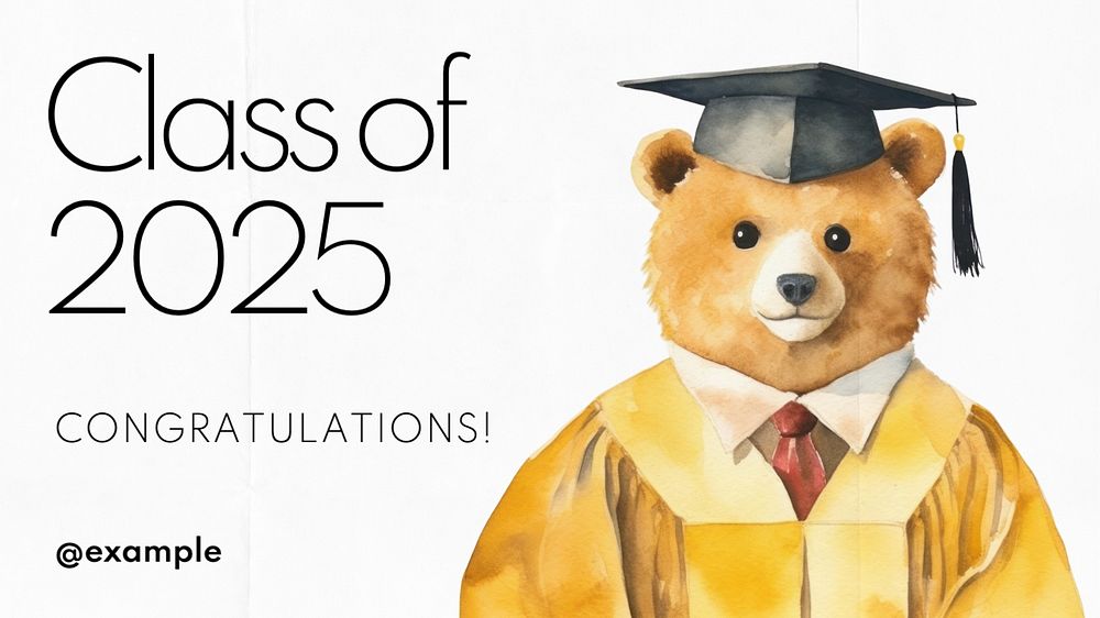 Graduation blog banner template, editable text