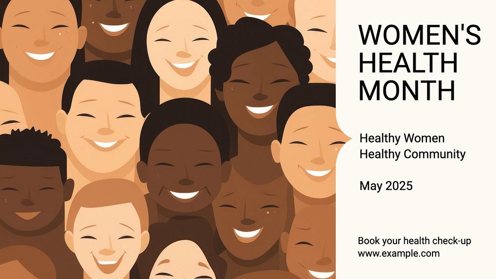 Women's health month blog banner template, editable text