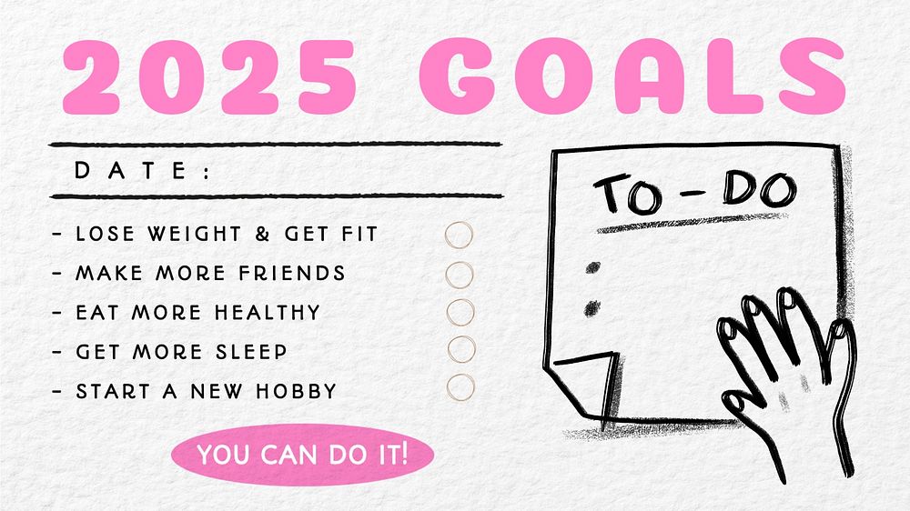 New year's goals blog banner template