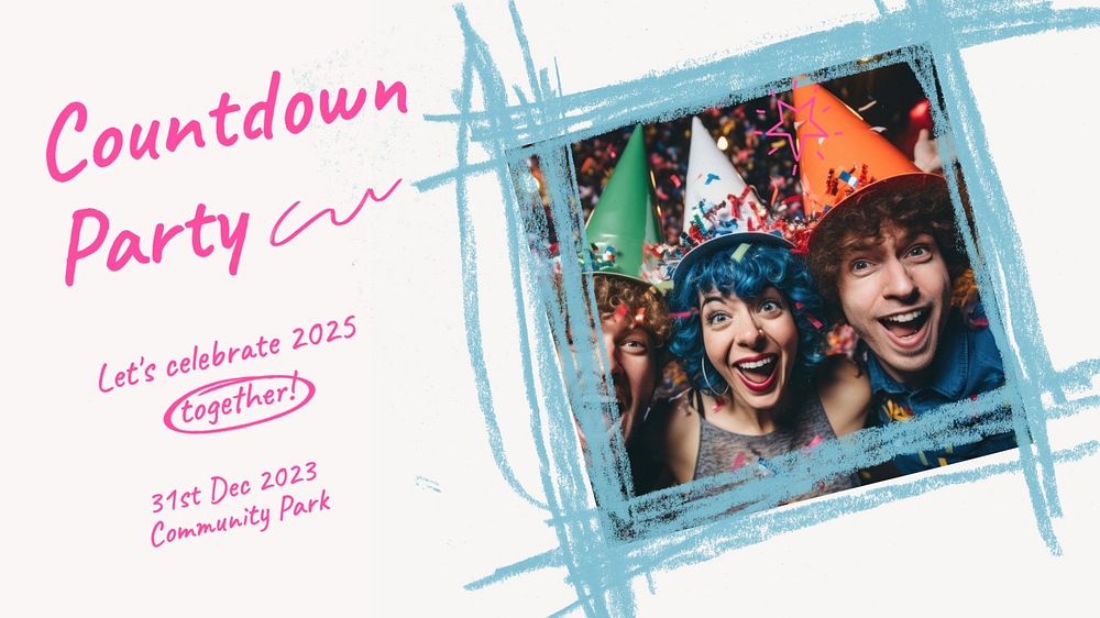 Countdown party blog banner template