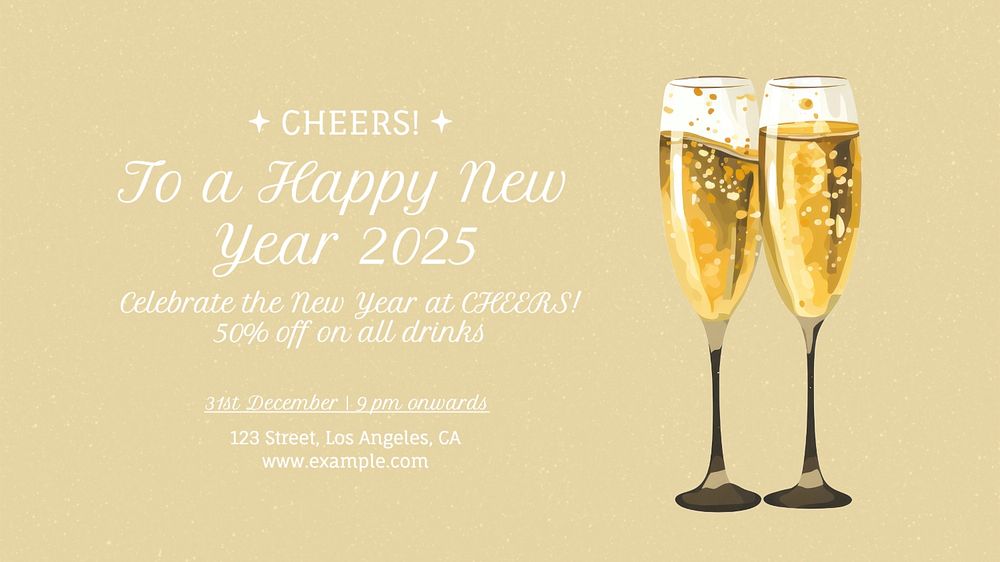 New year cheers blog banner template