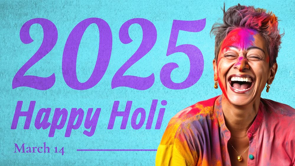 Happy Holi blog banner template