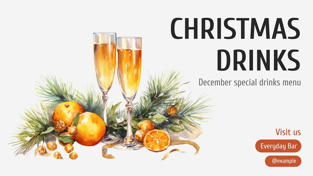 Christmas cocktails blog banner template
