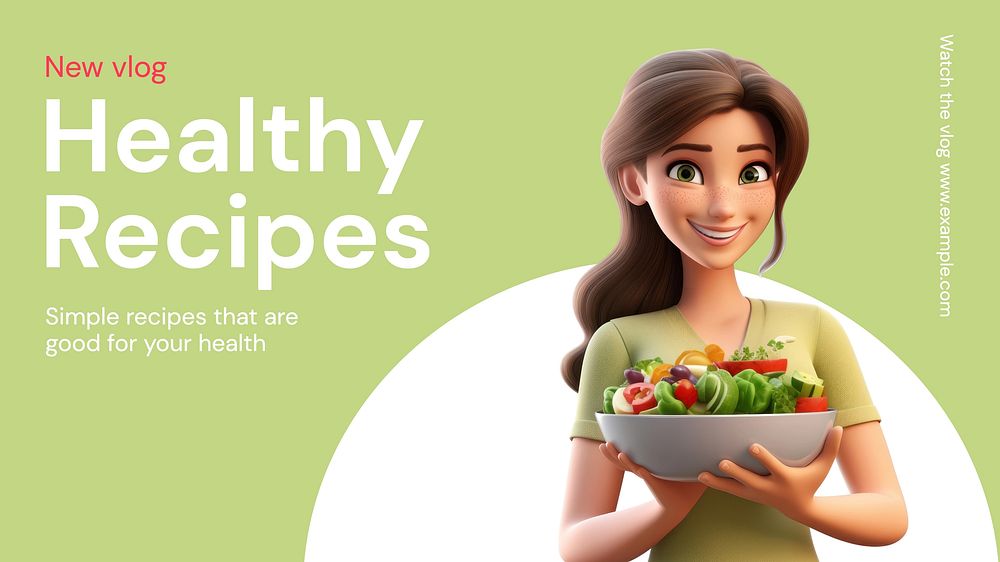 Healthy recipes   blog banner template
