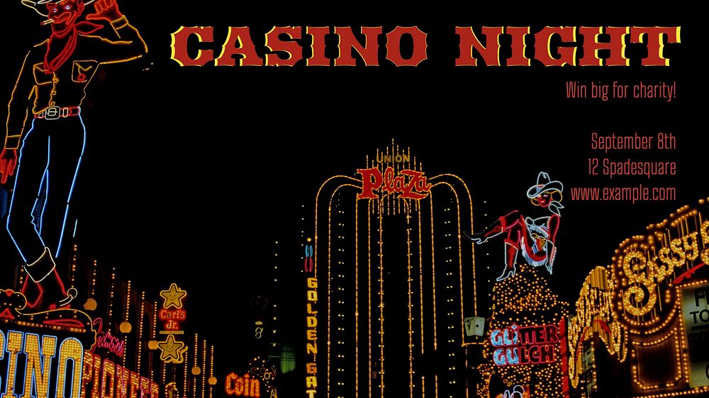 Charity casino night blog banner template