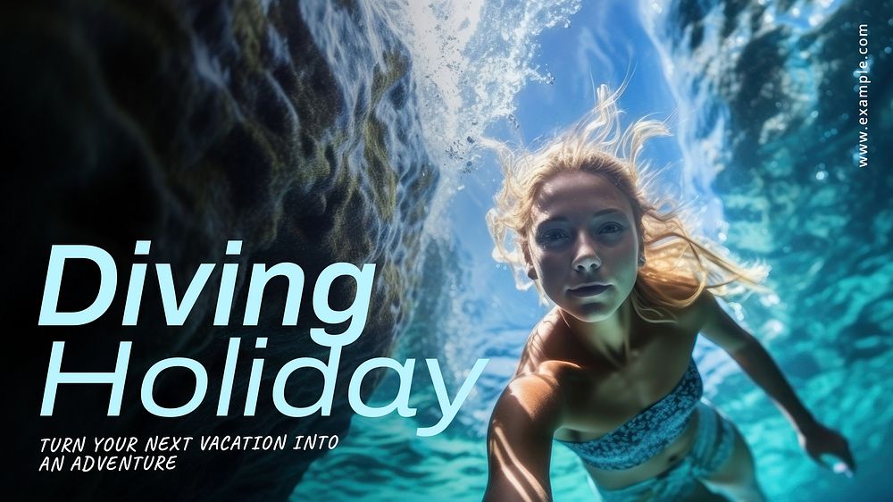 Diving holiday blog banner template