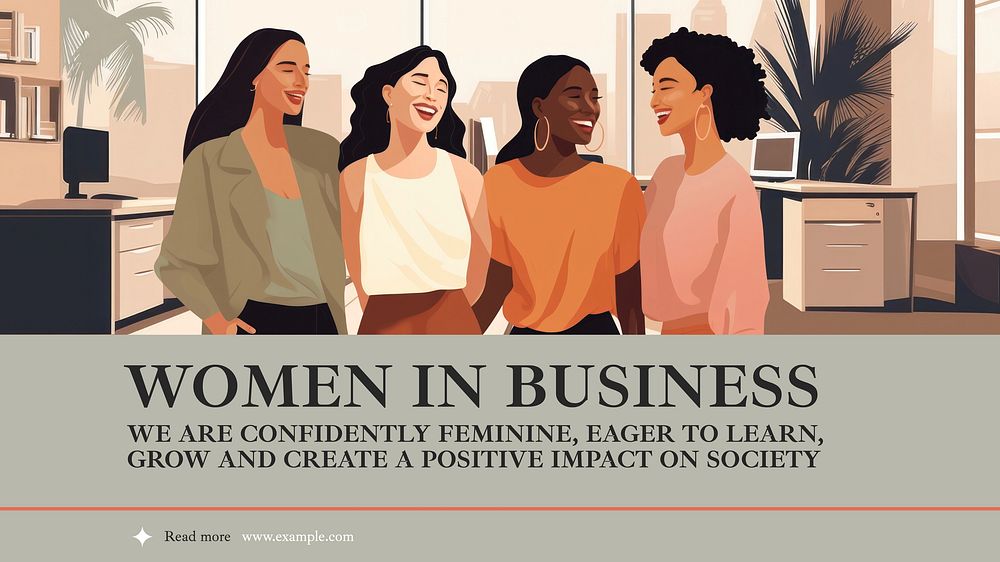 Business women meeting blog banner template