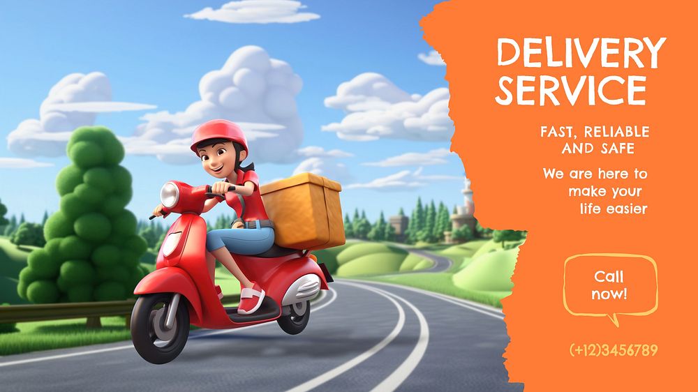 Delivery service blog banner template  