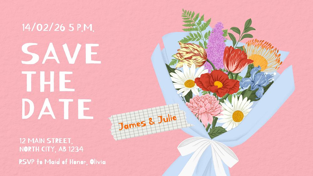 Save the date blog banner template  