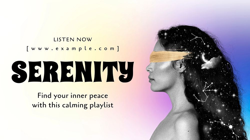 Inner peace music  blog banner template