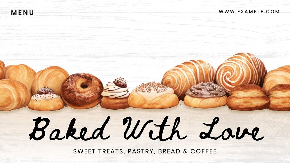 Baked with love blog banner template