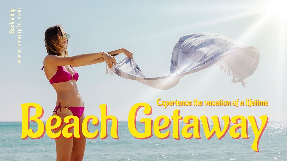 Beach getaway blog banner template