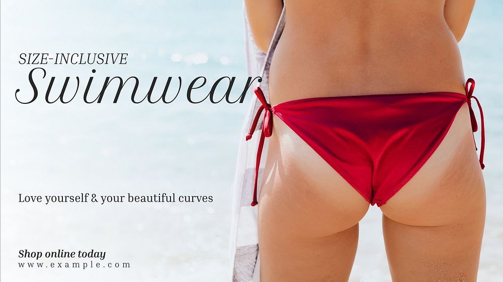 Size-inclusive swimwear blog banner template