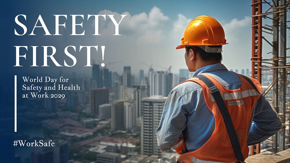 Construction safety first  blog banner template