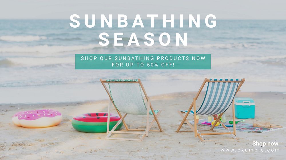 Sunbathing products sale blog banner template