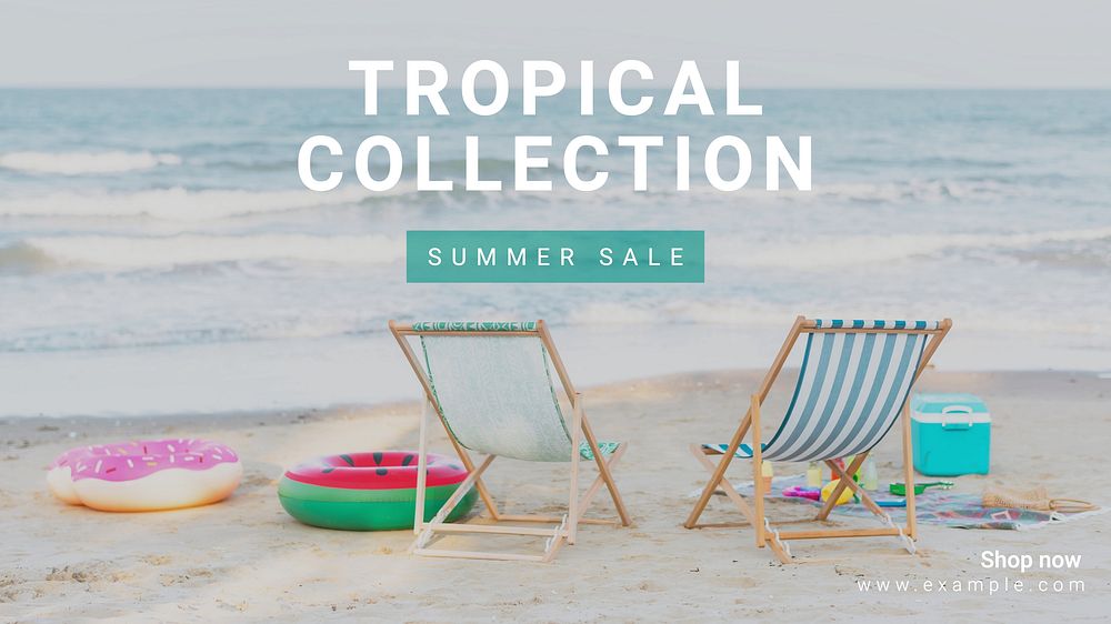 Tropical collection blog banner template