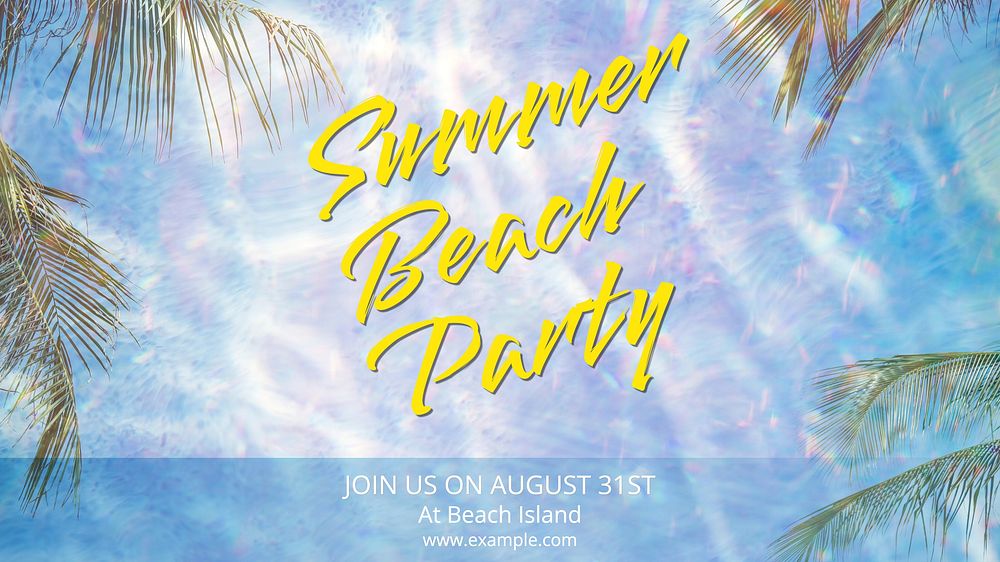 Beach party blog banner template