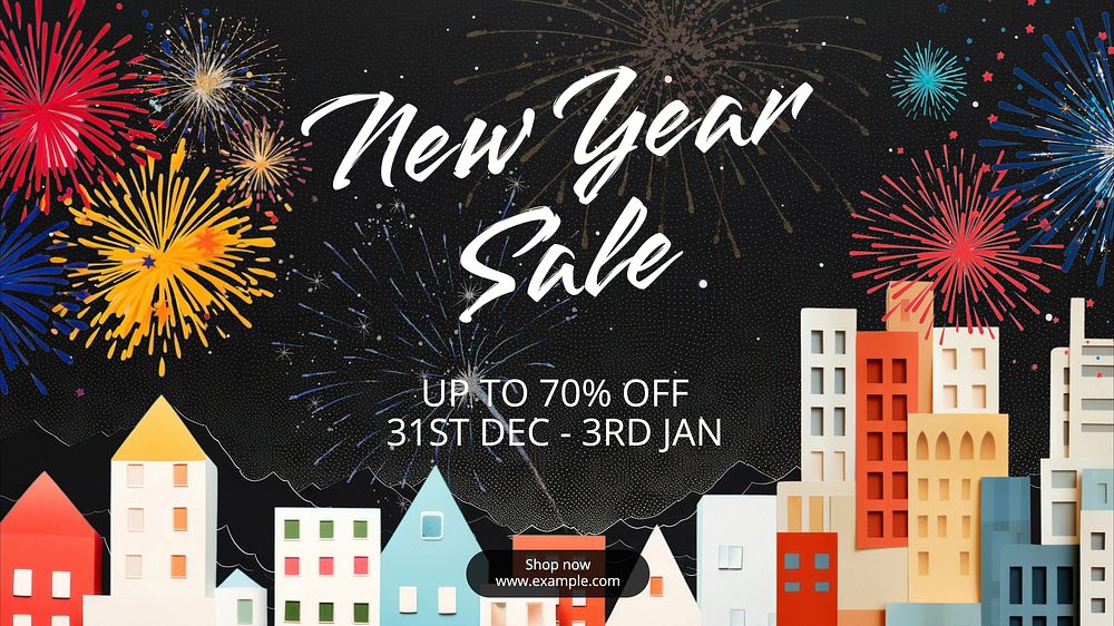 New Year sale blog banner template