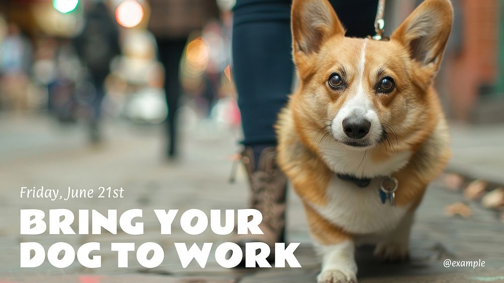 Bring your dog to work blog banner template