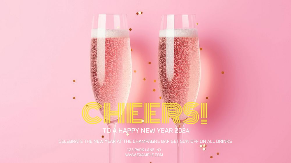 New Year cheers  blog banner template